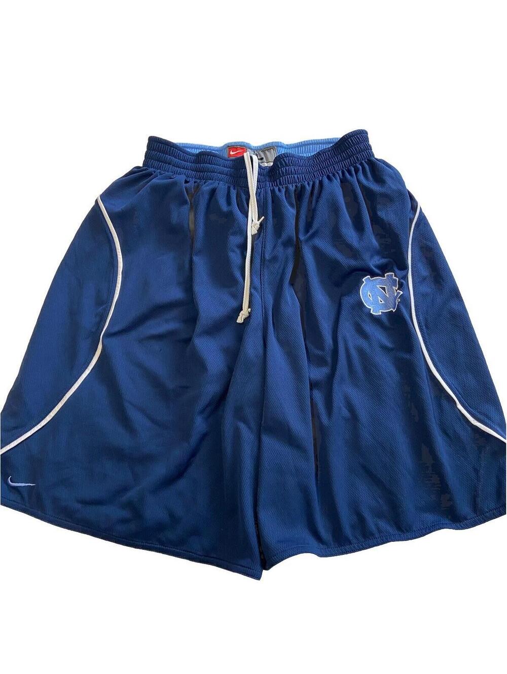Mens NIKE Blue Vintage Y2K North Carolina Reversible Basketball Short Sz L